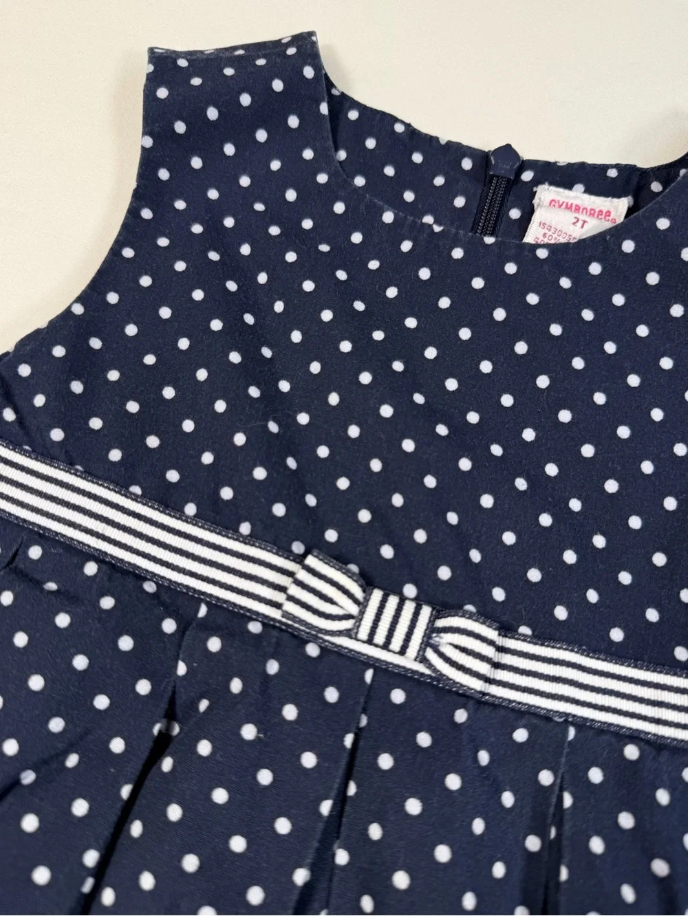 VINTAGE‎ GYMBOREE Girls Dress 2T 2003 Polka Dot Nautical Coastal Sleeveless